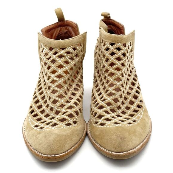 Jeffrey Campbell Taggart Booties Open Cut Out Boot Sand Leather Women’s Size 8.5 - Picture 9 of 15